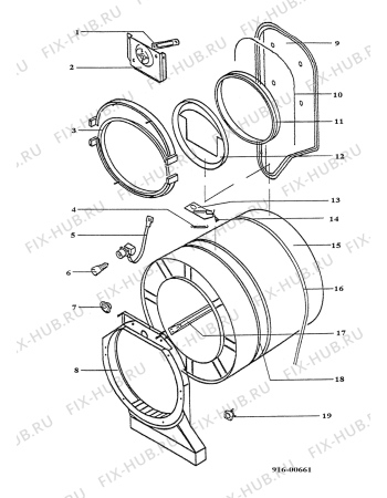 Взрыв-схема стиральной машины Zanker AE9002 - Схема узла Drum